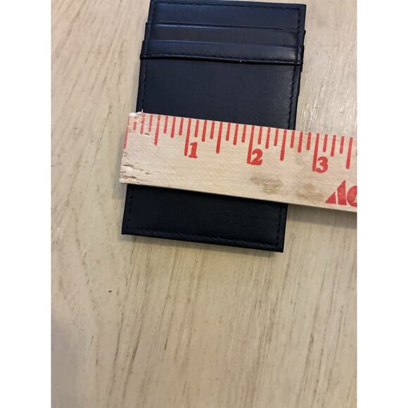 J. CREW Men's Leather Wallet Slim Magic Elastic Wallet Dark Brown Espresso - Picture 8 of 9